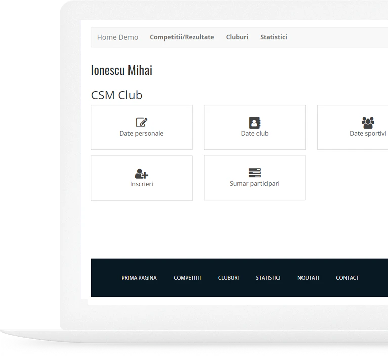 screenshot of Sports Club Management Software